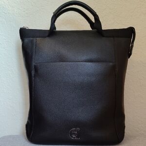 Cole Haan Black Pebble Leather Grand Ambition Convertible Backpack. NWT